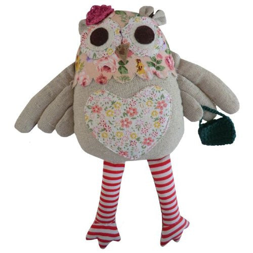 PATCHWORK OWL SOFT TOY - 20cm - POWELL CRAFT