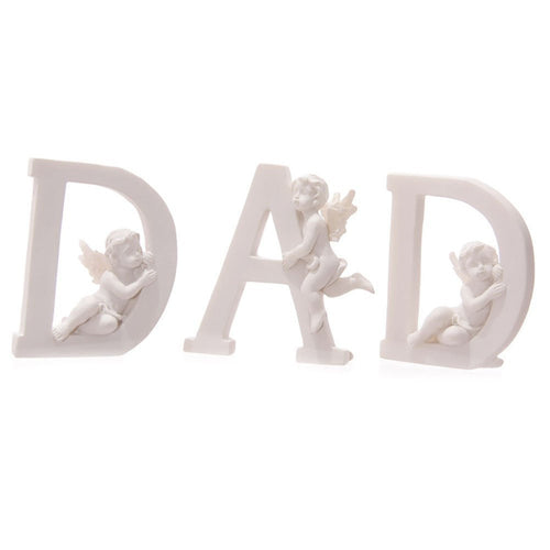 White cherub d a d letters - set of 3 letters
