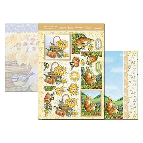 hunkydoryspring is in air designer decoupage set garden birds & bunny meadow