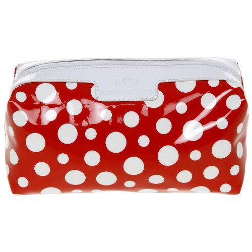 dotty red wash bag