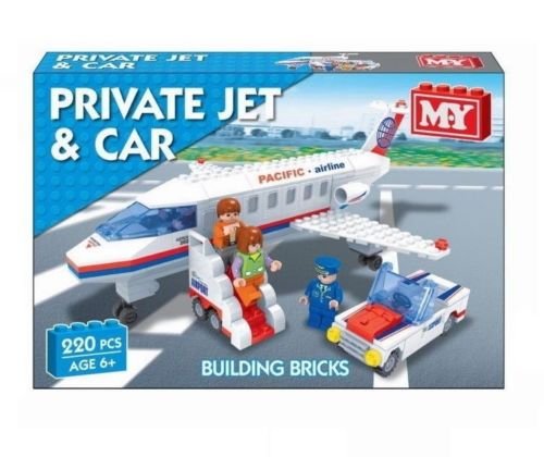 Private Jet & Car Model Building Kit 220pcs Brickset Construction