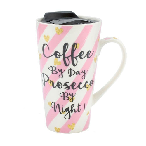 Wise Words Lidded Mug proseco by night