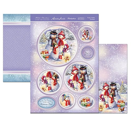 Luxury Topper Set: Frosty's Family - Adorable Scorable Snowman Christmas Card