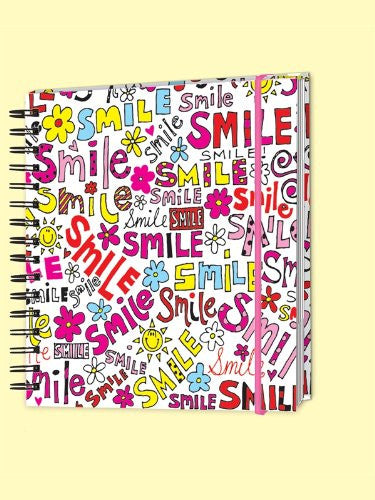 smile square hardback linned wire bound notebook