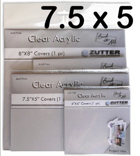 Zutter 2792 7-1/2 by 5-Inch Clear Acrylic Cover Pair by Zutter Innovative Products