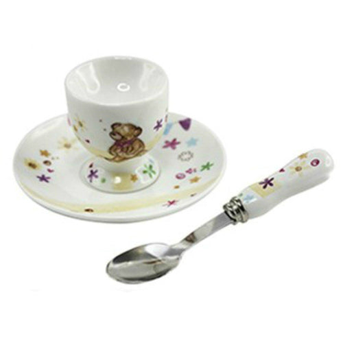 Little Bear Hugs Collection Egg Cup and Spoon Gift Set