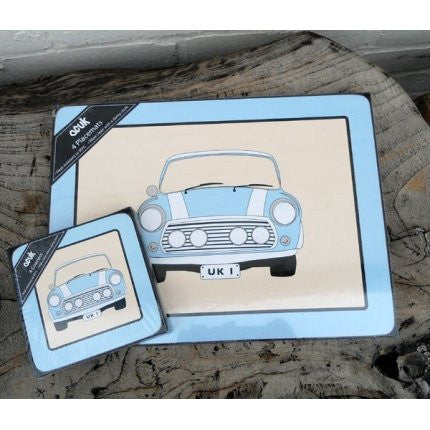 blue mine placemats set 4 and coaster set