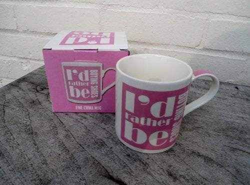 I'd Rather Be Buying Shoes - Pink Ceramic Mug (LP32963)