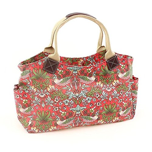 Lesser & Pavey Leonardo 100% Laminated (Wipe Clean) Cotton Canvas Ladies Tote Bag Various Designs. (LP71593-STRAWBERRY THIEF)
