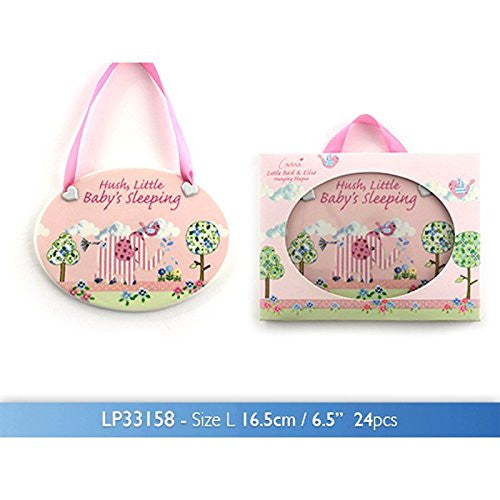 Little Bird Sleeping Plaque Pink