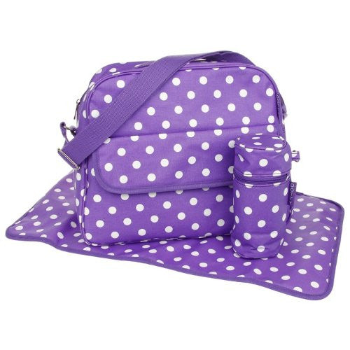 le dotty changing bag with changing bag oilcloth