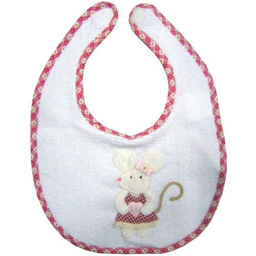 Handmade Little Mouse Towelling Embroidered Bib