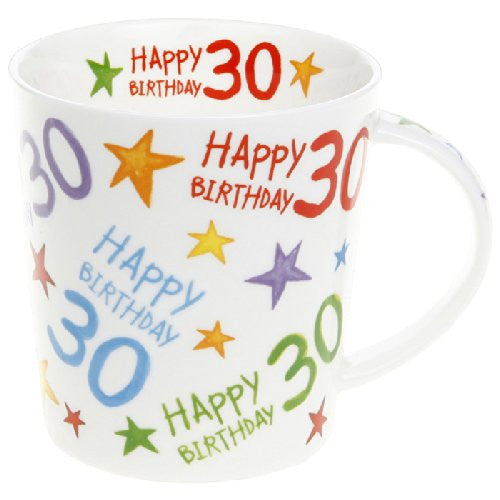 MUG 30TH BIRTHDAY STARBURST DESIGN