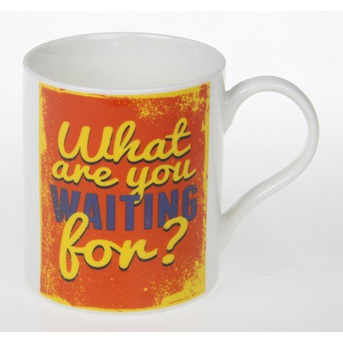 retro sayings mug waiting