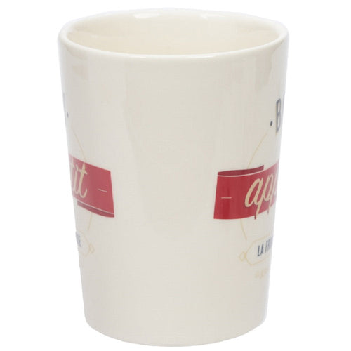 Ceramic Tea or Coffee Mug with Baguette Shaped Handle, Bon Appetit Slogan. Comes in a Gift Box