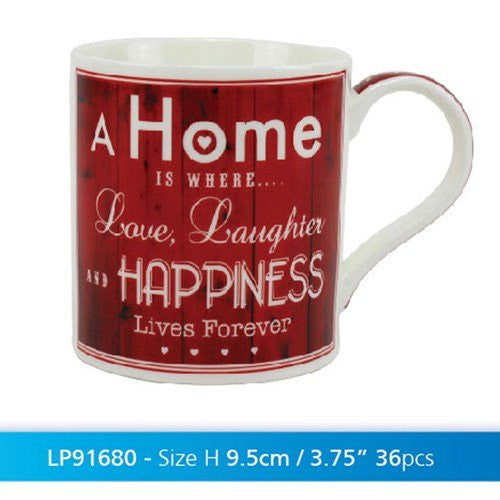 vintage love & laugh china mug