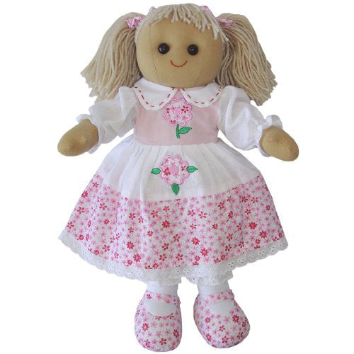 Traditional Rag Doll - Flower Design on Dress - Height 40cm
