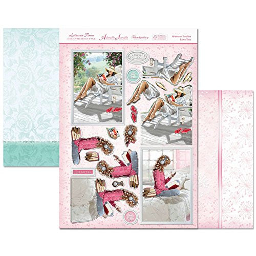 hunkydory adorable scorable sports & leisure time designer decoupage set afternoon sunshine & me time