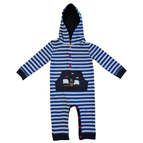 powell craft pirate boat hooded jumpsuit 0-6 months