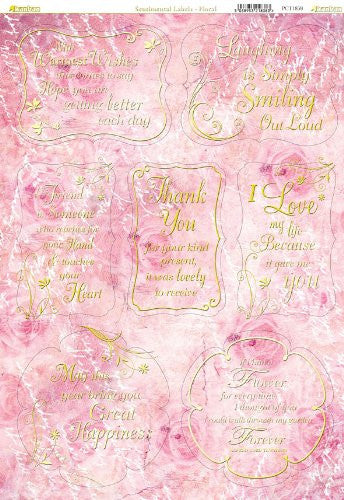 papercraft toppers sentimental labels -floral