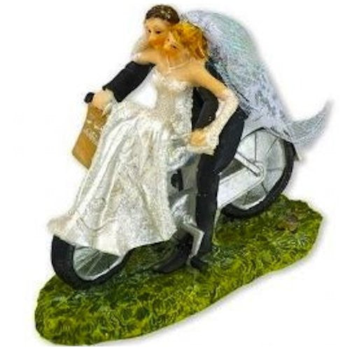Bride and Groom on Bicycle