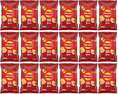 18 x Walkers Ready Salted 6 Pack - 6X25GM