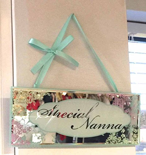 Gift For Nanna Nana Mirrored Plaque Silver Presents Ideas Mother's Day Birthday