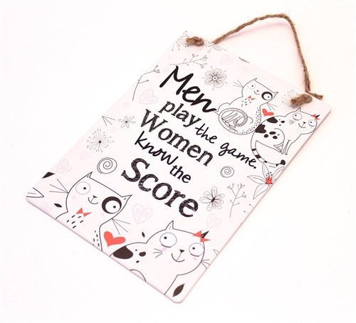 Peel & Sardine Large "Men Play This Game" Quotable Sign