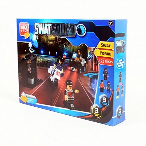 Block Tech Swat Squad Police Blocks Play Set 122 Blocks 5 Years +