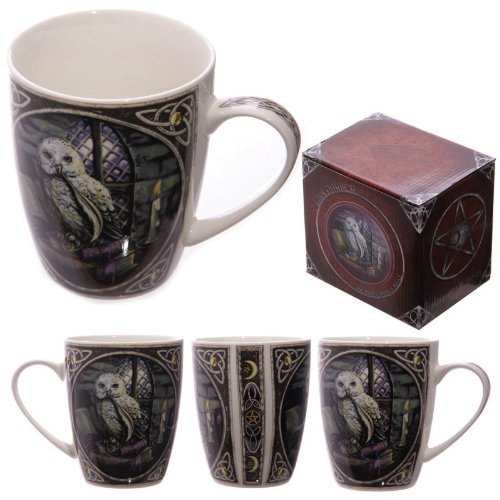Set of 2 MULP08 - Lisa Parker Owl Design Bone China Mug
