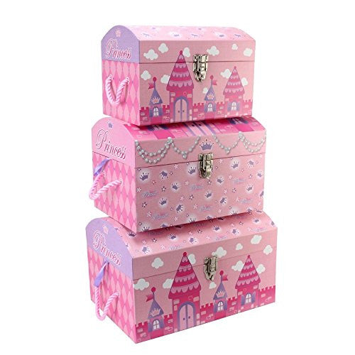 Tri-Coastal Design Princess Castle Set 3 Nested Domed Trunks