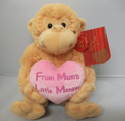 from mums little monkey bear holding heart with the words mums little monkey