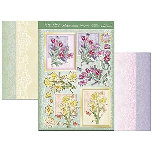 hunkydoryspring is in air designer decoupage set tulip time & delightful daffodils