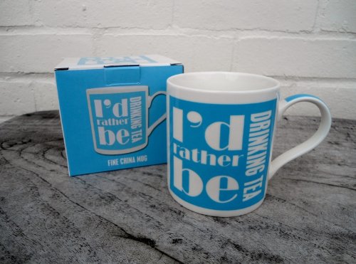 I'd Rather Be Drinking Tea - Blue Ceramic Mug (LP32981)