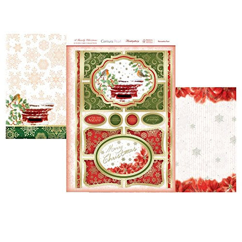hunkydory a family christmas luxury card collection topper set poinsettia post