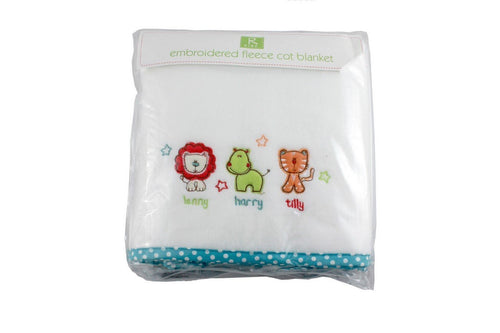 Fleece Cot Blanket White - 100 by 150cm