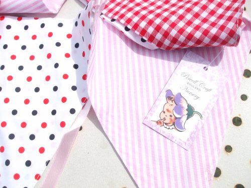 Powell Craft Handmade Pink Bunting - Perfect for Nursery / Babies Room / Play Room