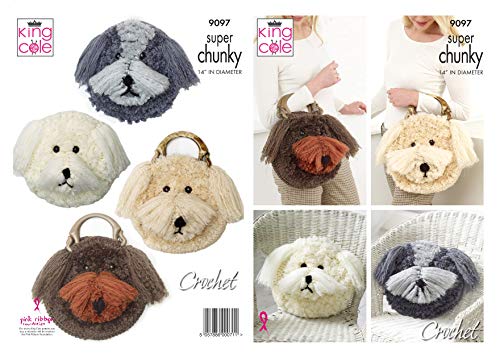 King Cole 9097 Crochet Pattern Cockerpoo Dog Handbag and Pyjama Case in Big Value Super Chunky