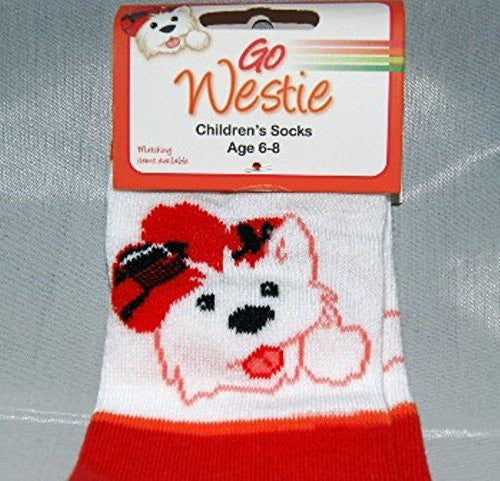 CHILDRENS SCOTTISH WESTIE SOCKS SIZES 6-8 YRS