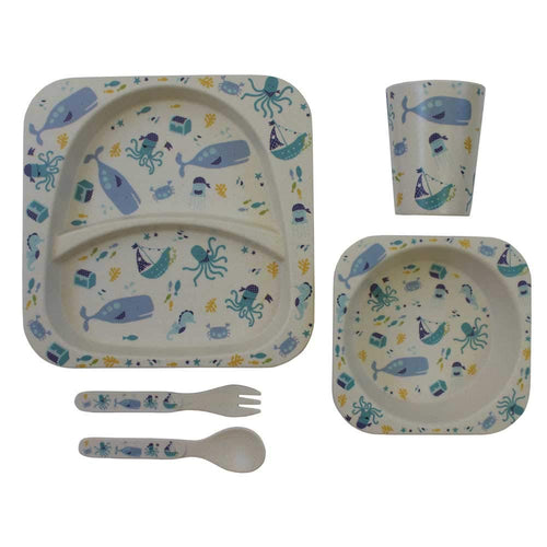 DEEP SEA Print Bamboo Dining Set