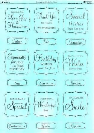 papercraft toppers sentimental labels -male