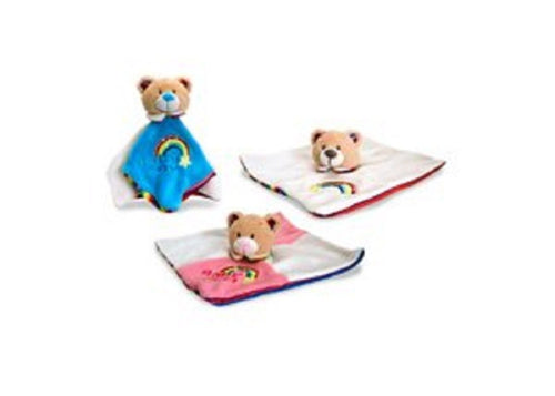 Keel Toys Rainbow Nursery Teddy Baby Comforter Blanket 26 cm - Cream