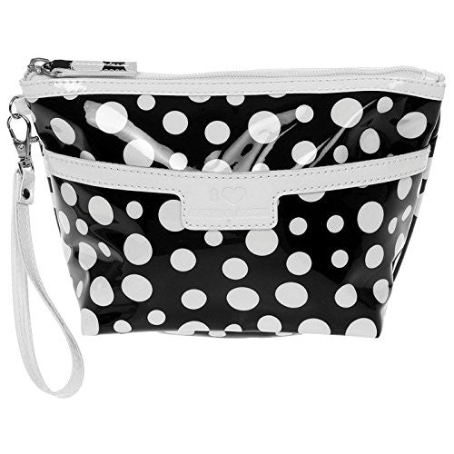 dotty black wash bag