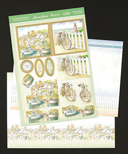 hunkydory adorable scorable designer decoupage hobies & pastimes sunshine harbour & costal path