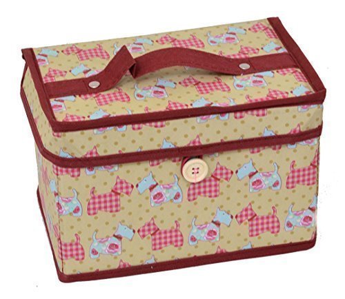 Country Club Sewing and Craft Carry Case / Chest (21 x 14 x 14 cm) Scottie Dogs