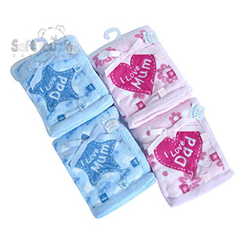 soft touch infants wrap one supplied pink or blue love dad or love mum (please message choice)