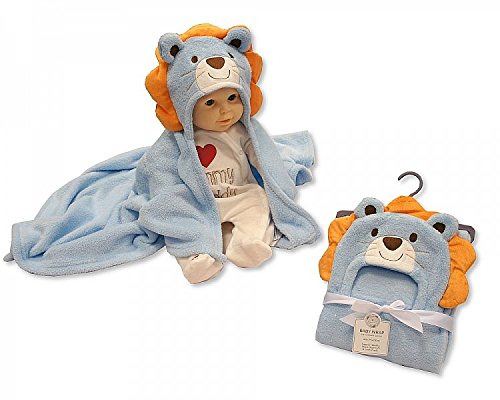 Snuggle Baby Fleece Lion Hooded Baby Wrap - Blue/orange