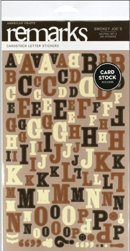 American Crafts Remarks Cardstock Stickers, Smokey Joe's Neutral 2