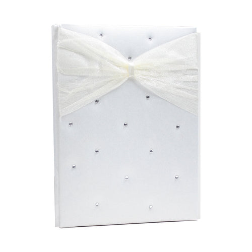 hearts entwined wedding planner (cream with silver diamontes) and cream ribbon
