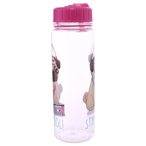 Funky Pug Stay Cool Design 500ml Bottle Fun for all the family at home, work or on holiday. Great for Pug Dog Lovers